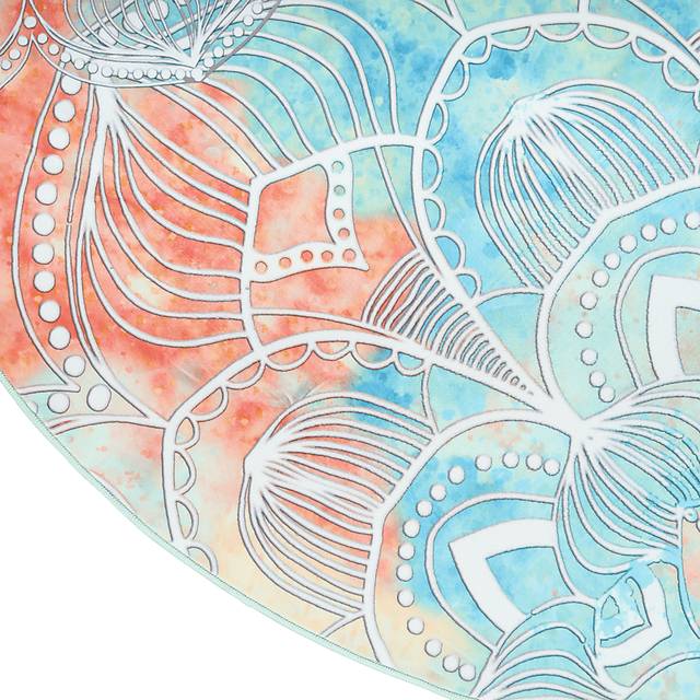 Kids Viggo Teal 5' Round Rug - Thumbnail - Image 6