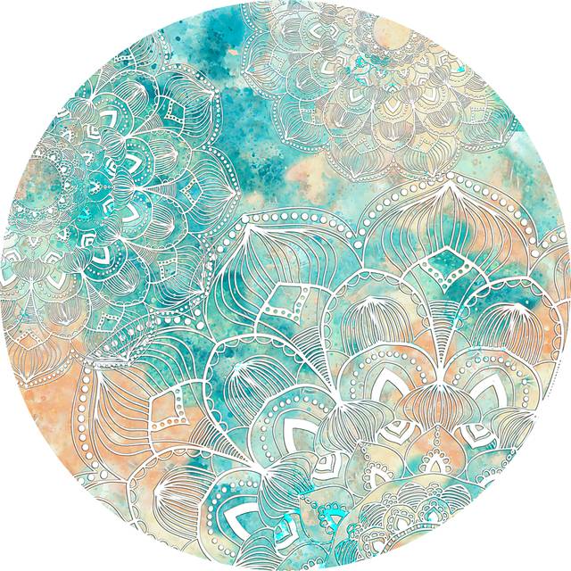 Kids Viggo Teal 5' Round Rug - Thumbnail - Image 1