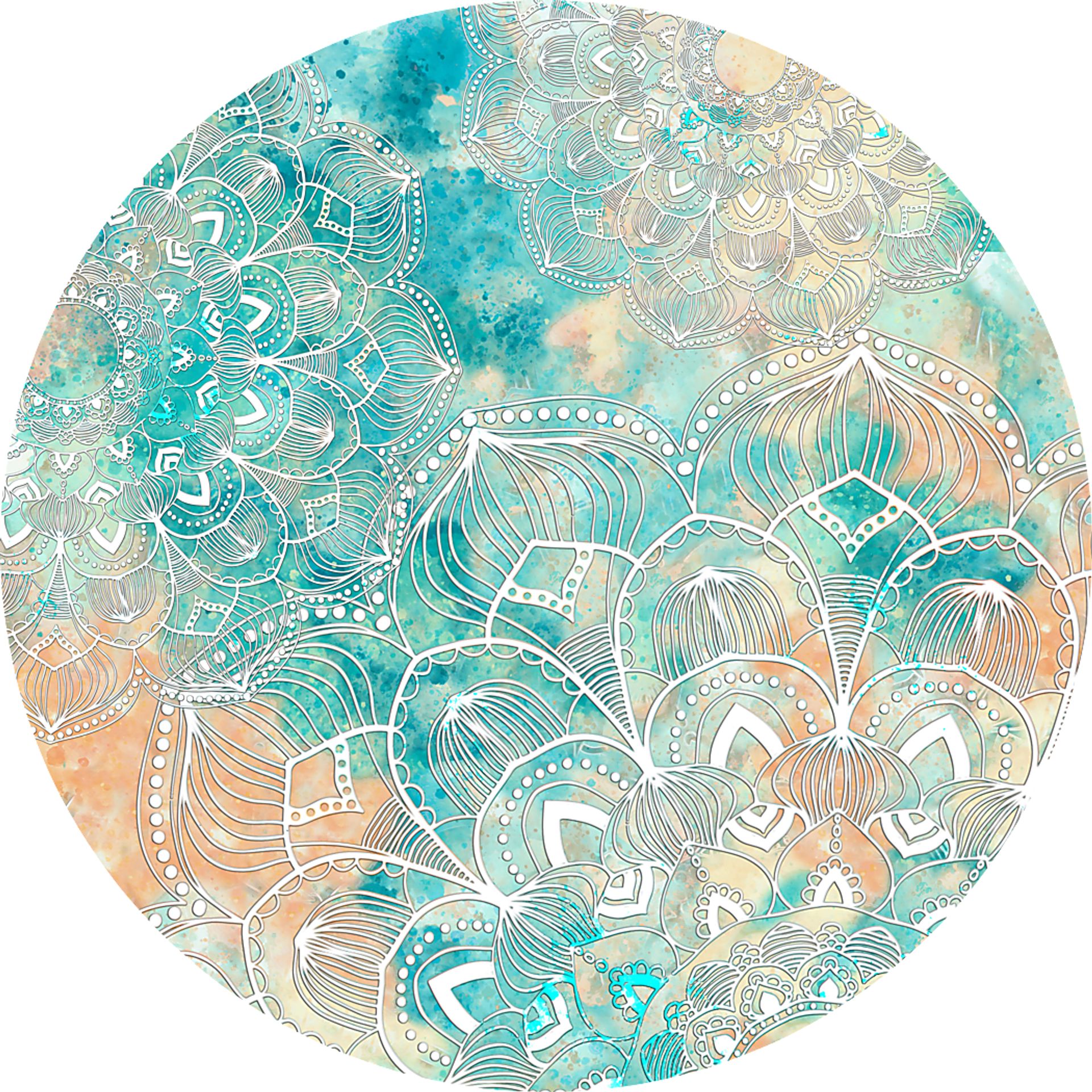 Kids Viggo Teal 5' Round Rug - Image 1