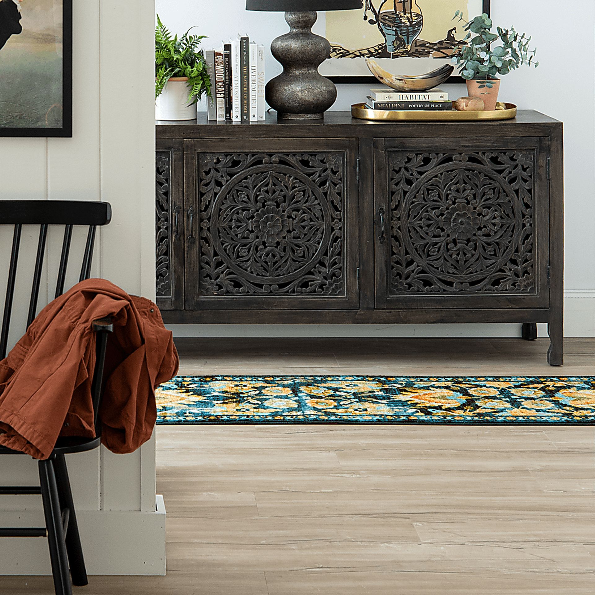 Kids Vine Life Denim 2' x 8' Runner Rug - Image 2
