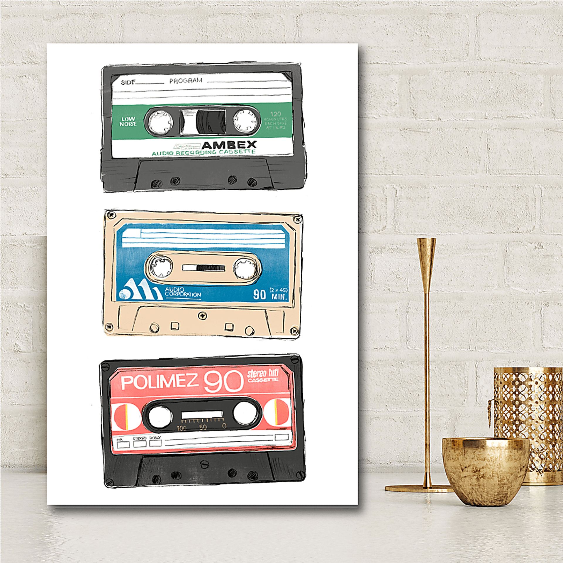 Kids Vintage Cassette White Artwork - Image 2