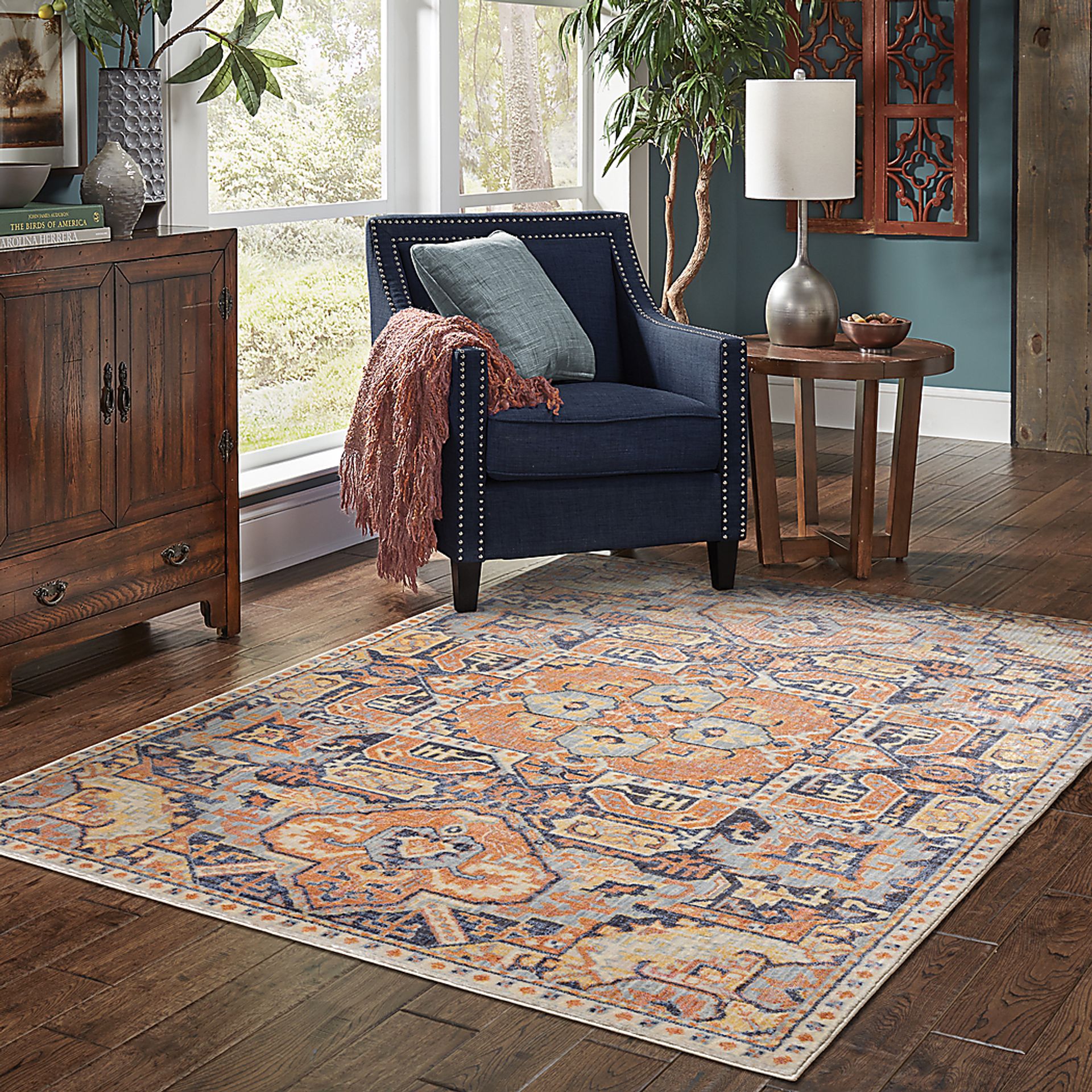 Kids Vintage Haven II Orange 6'7 x 9'6 Rug - Image 16