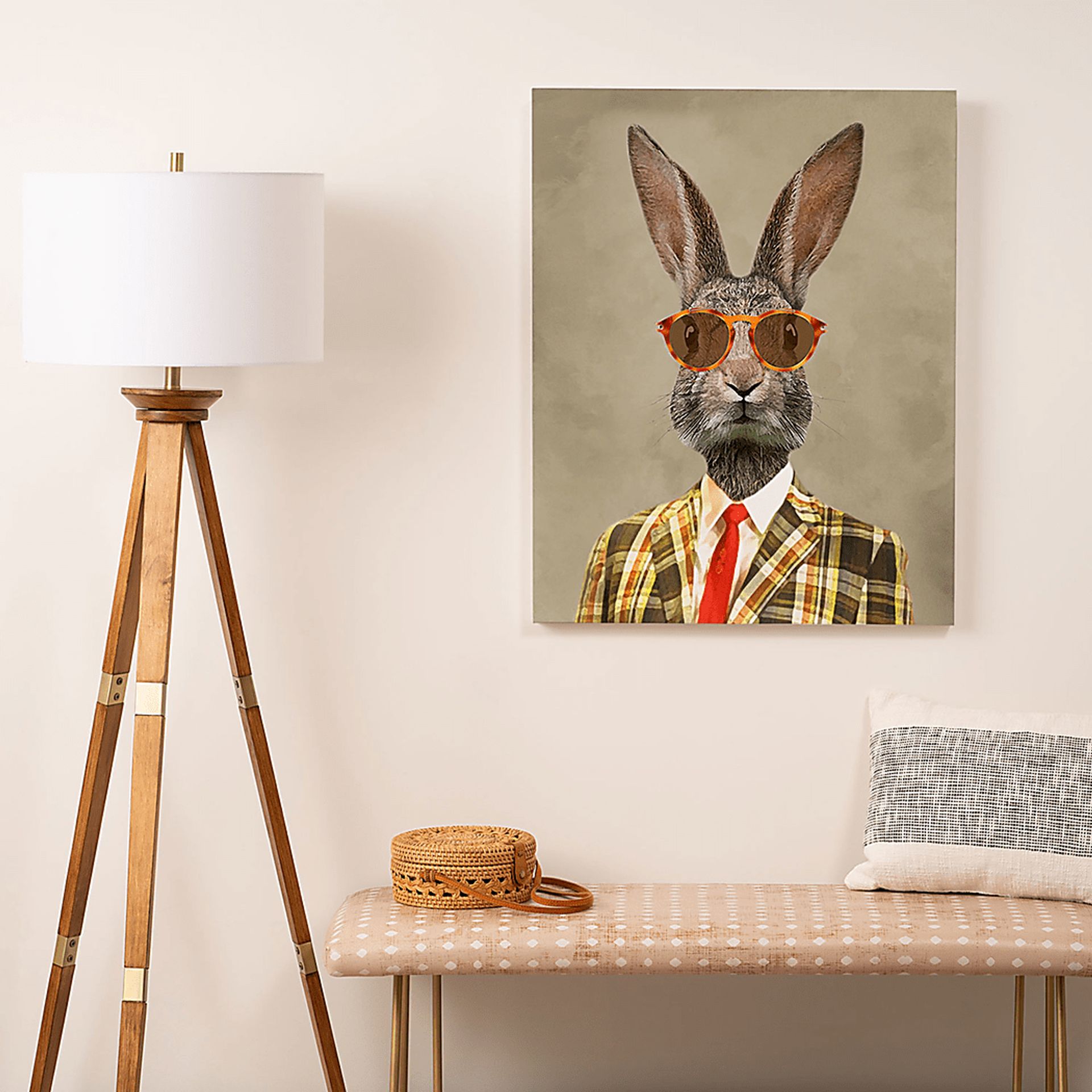 Kids Vintage Mister Rabbit II Beige Artwork - Image 2