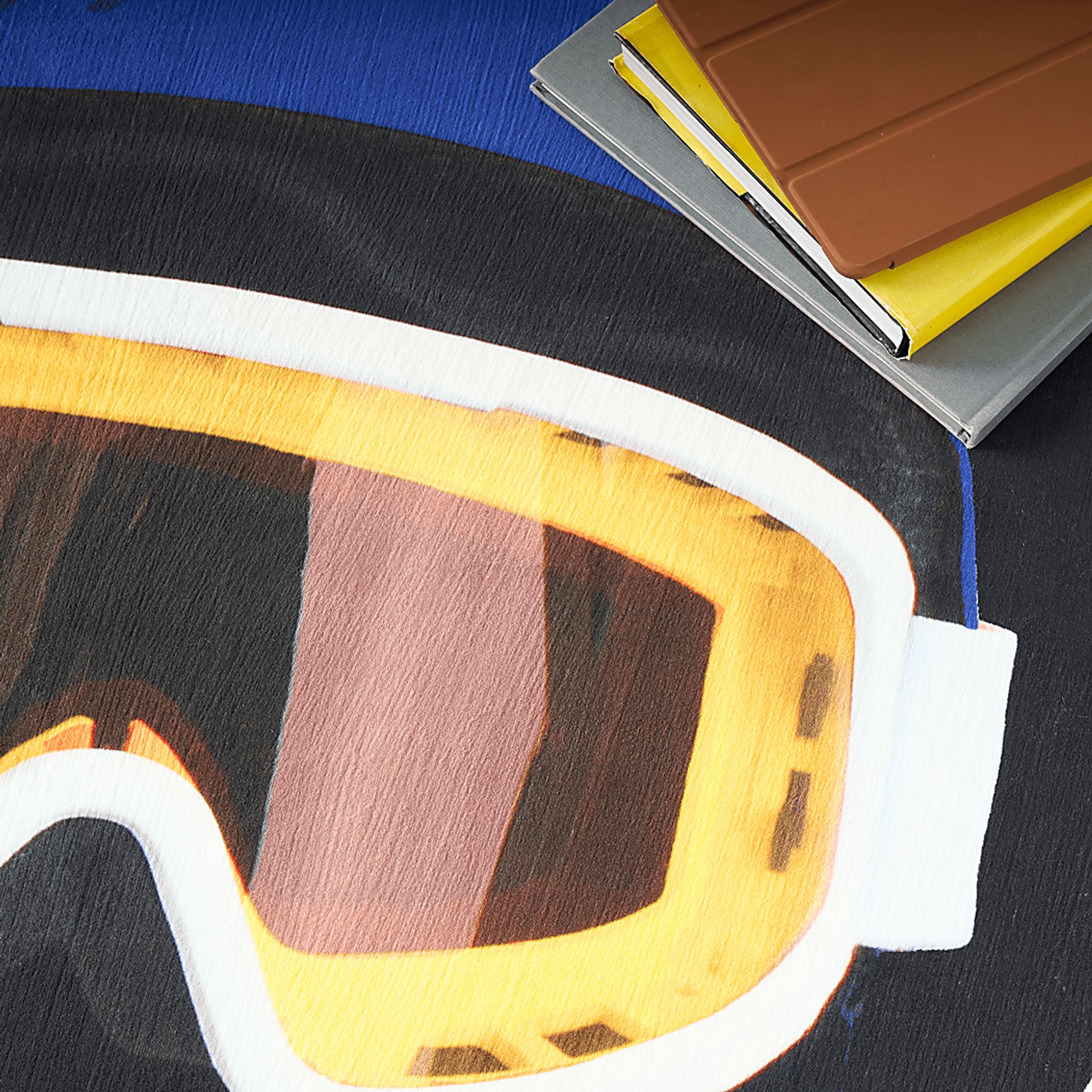 Kids Virtual Reality Navy 5' Round Rug - Image 6