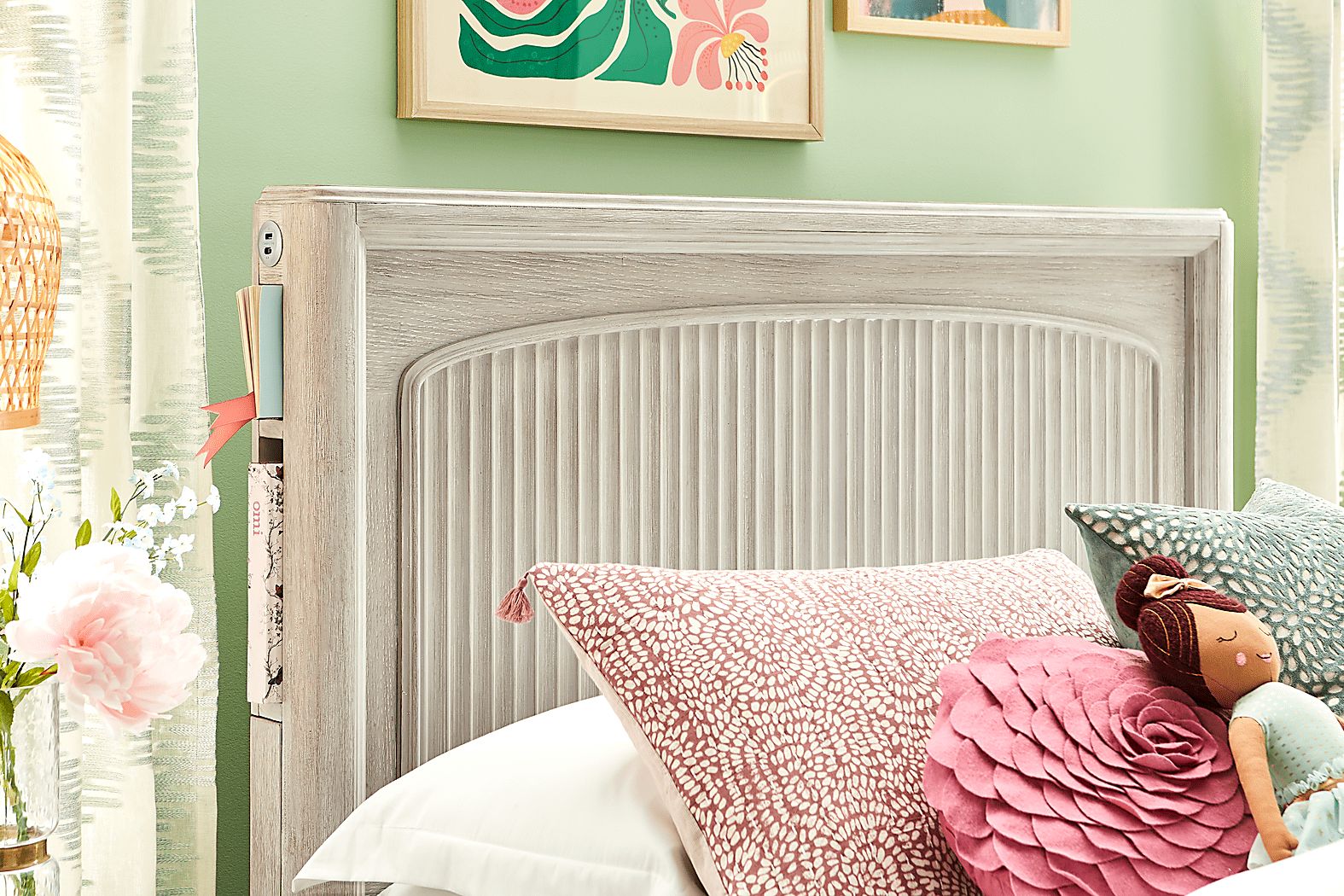 Kids Vivien Wirebrush Gray Full Cubby Bedroom Set - Thumbnail 5