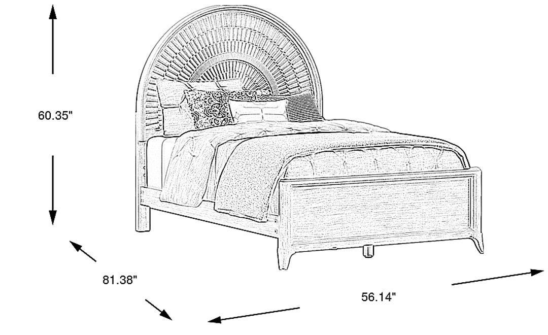 Kids Vivien Wirebrush Gray Full Panel Bed