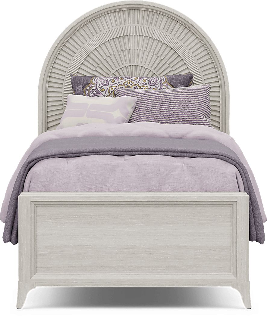 Kids Vivien Wirebrush Gray Twin Panel Bed - Thumbnail 2