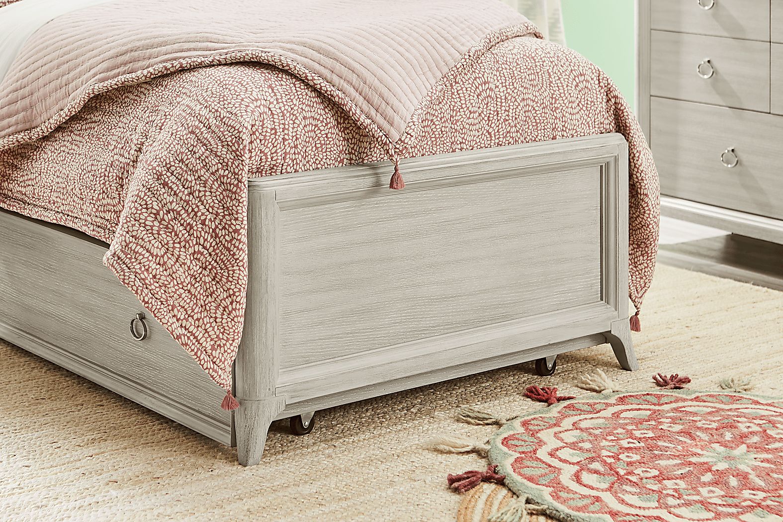 Kids Vivien Wirebrush Gray Twin Panel Bed - Thumbnail 5