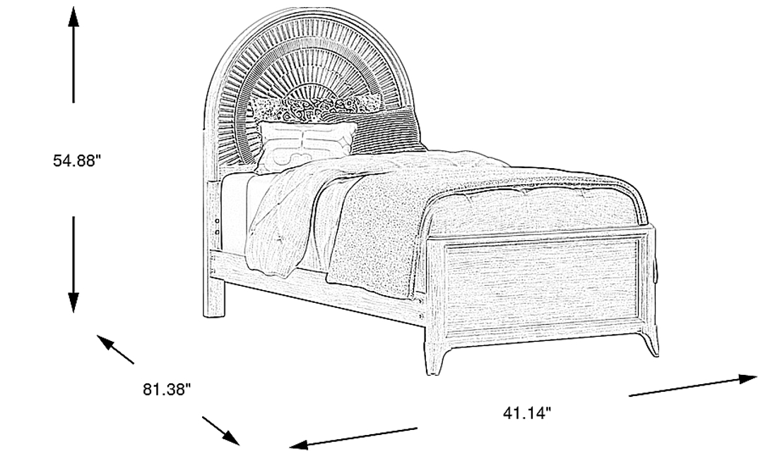 Kids Vivien Wirebrush Gray Twin Panel Bed