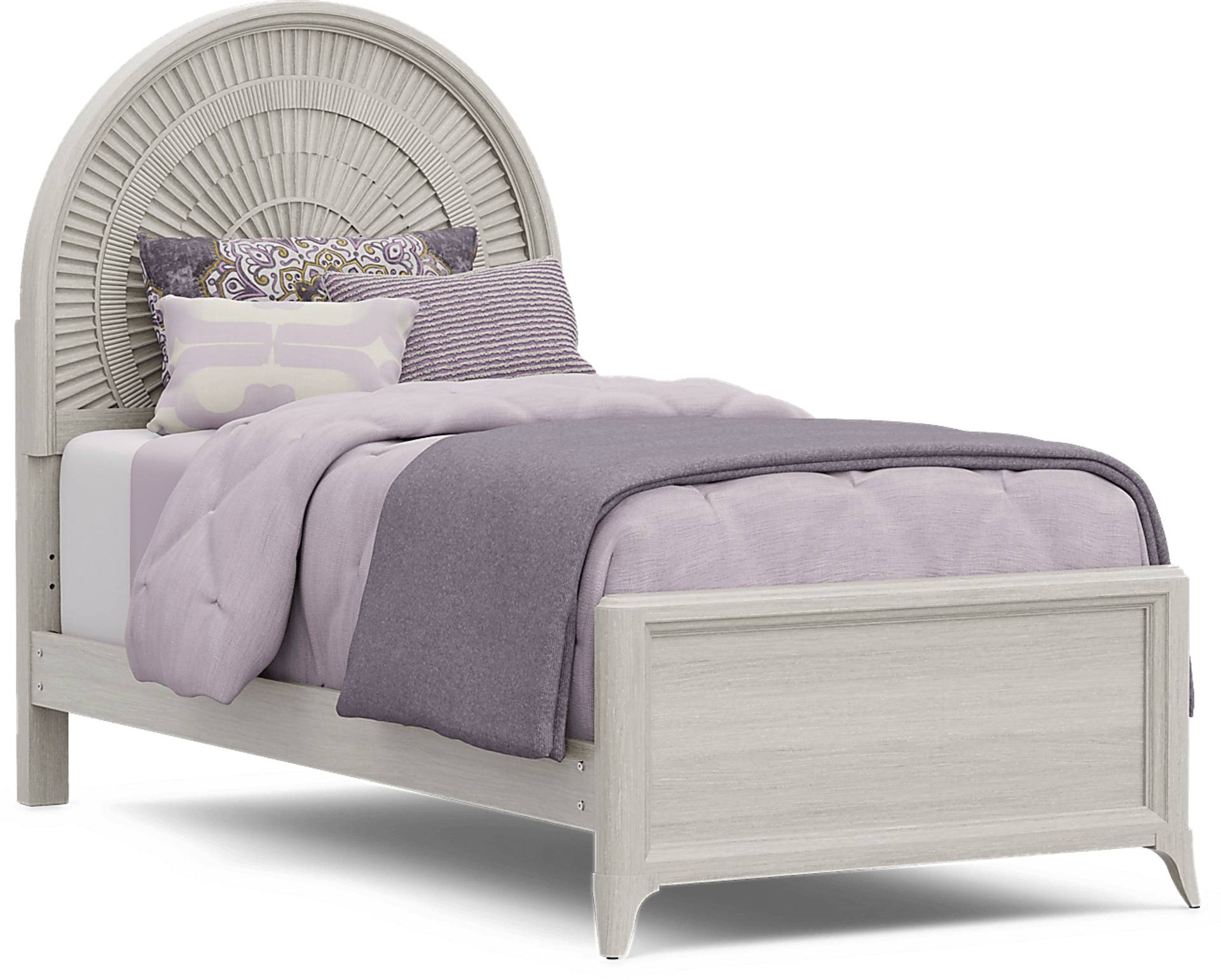 wirebrush gray twin panel bed