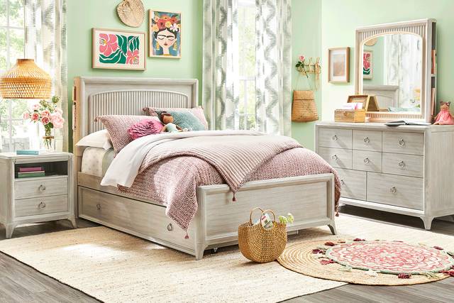 Kids Vivien Wirebrush Gray Full Cubby Bedroom - Thumbnail - Image 1