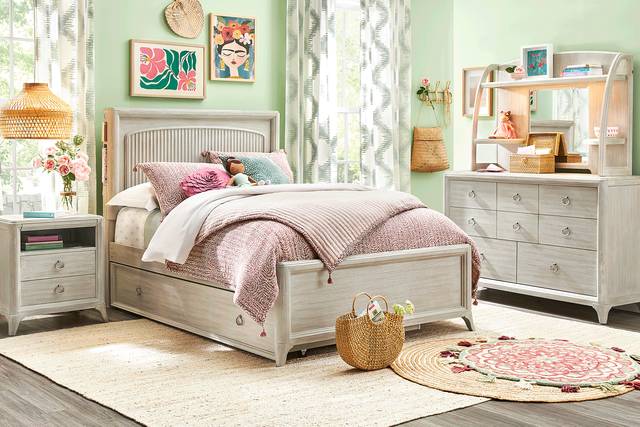Kids Vivien Wirebrush Gray 5 Pc Full Cubby Bedroom - Thumbnail - Image 1
