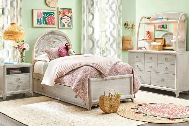 Kids Vivien Wirebrush Gray 5 Pc Twin Panel Bedroom - Thumbnail - Image 1