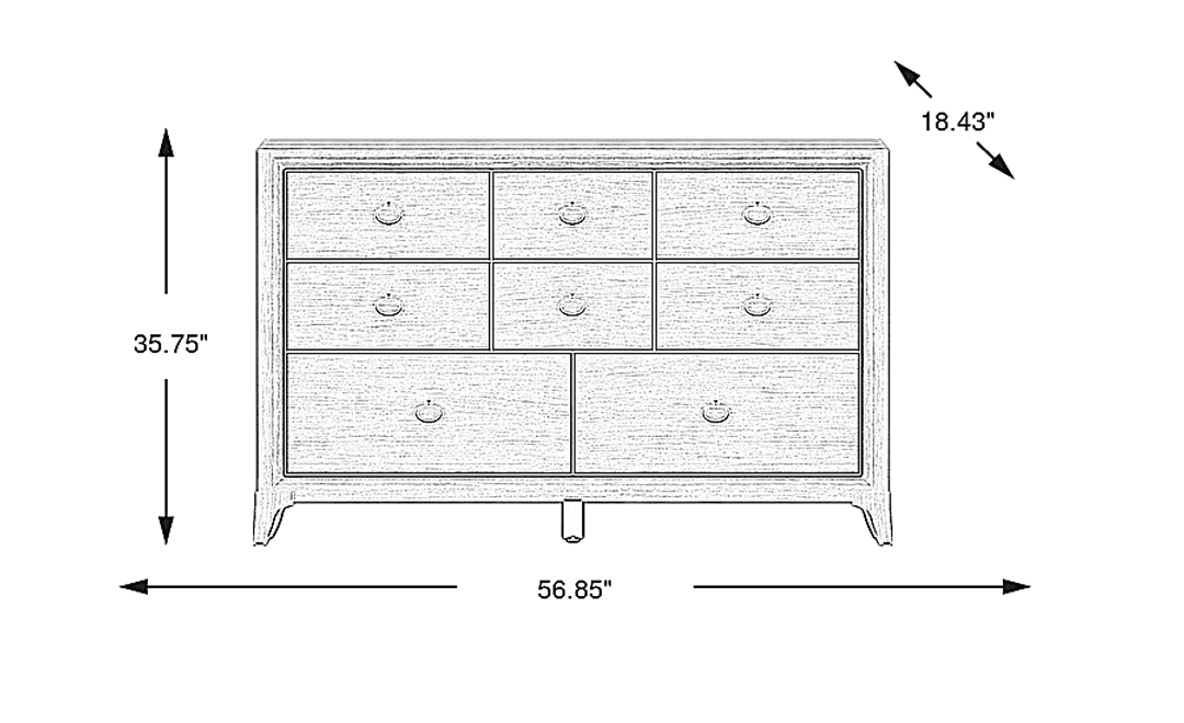 Kids Vivien Wirebrush Gray Dresser