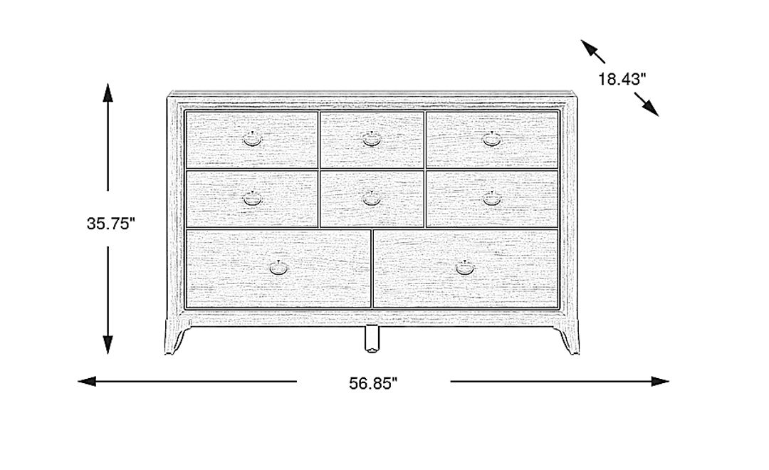 Kids Vivien Wirebrush Gray Dresser