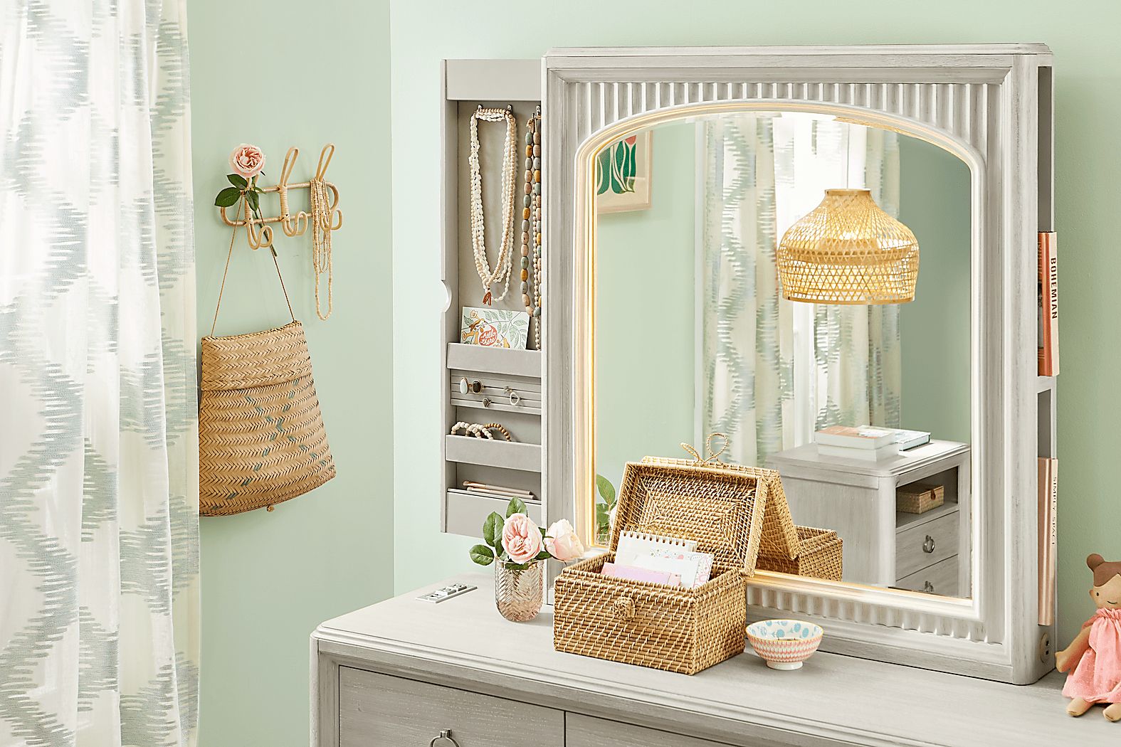 Kids Vivien Wirebrush Gray Full Cubby Bedroom Set - Thumbnail 3