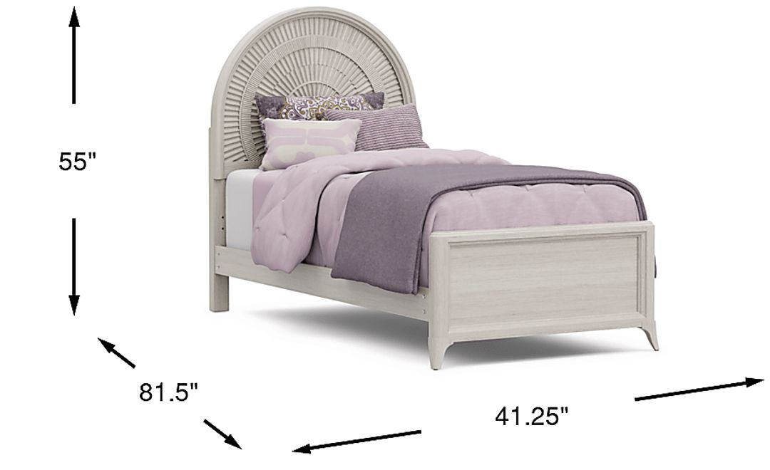 Kids Vivien Wirebrush Gray Twin Panel Bed