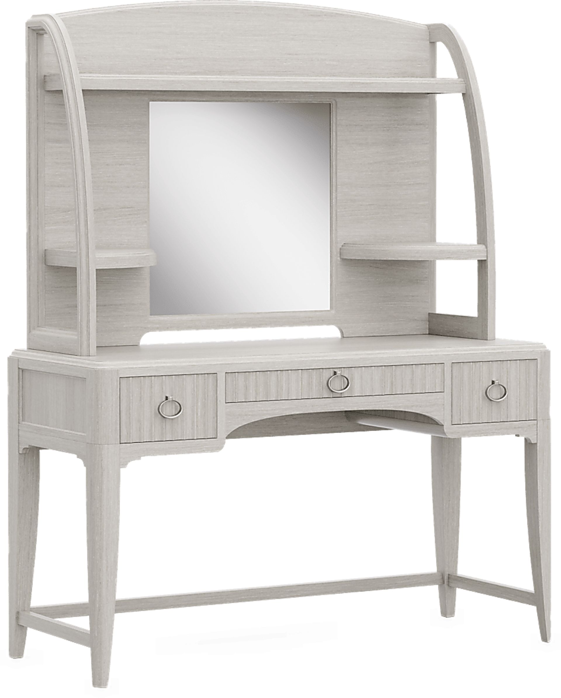 Kids Vivien Wirebrush Gray Vanity Desk and Hutch - Image 2