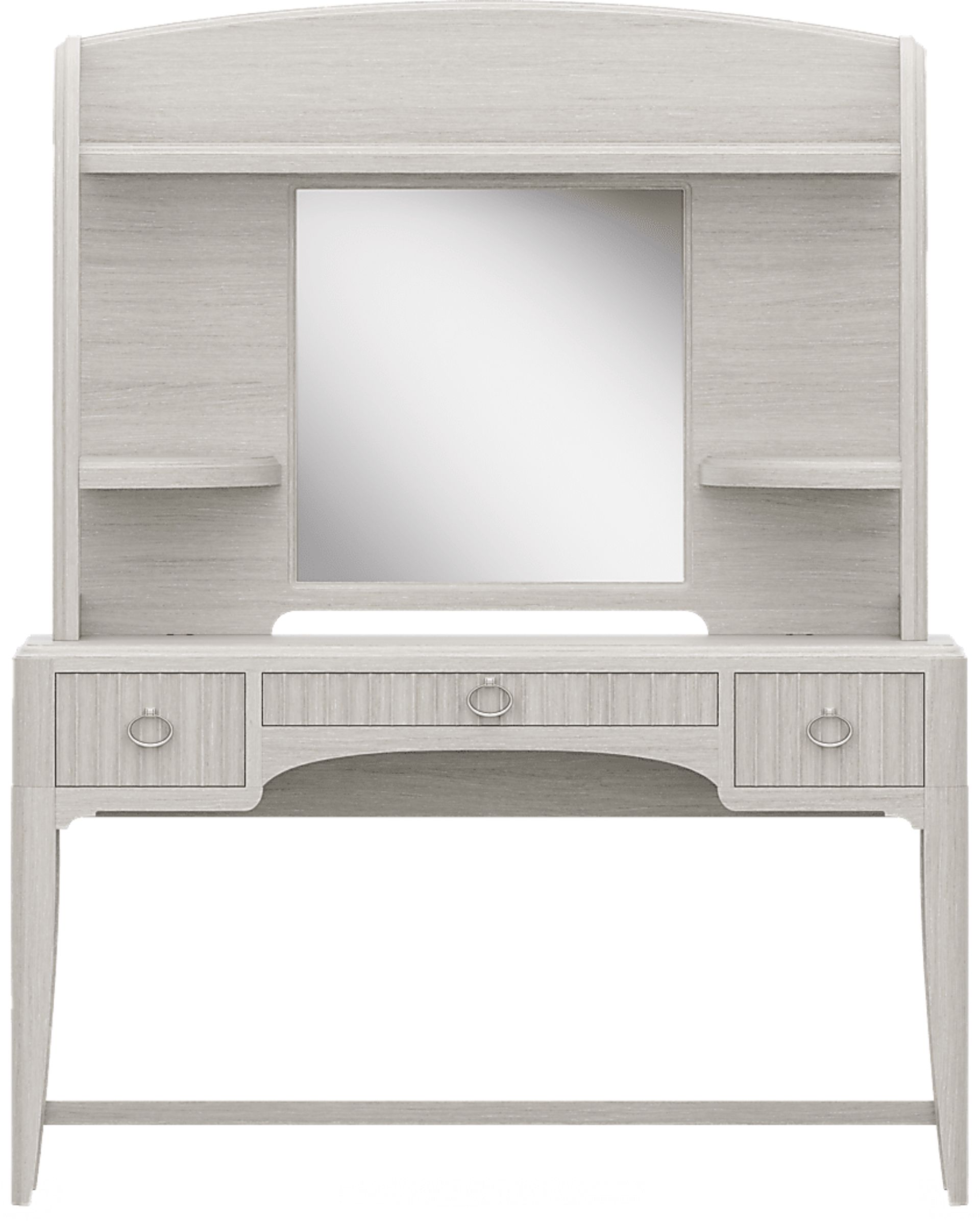 Kids Vivien Wirebrush Gray Vanity Desk and Hutch - Image 1
