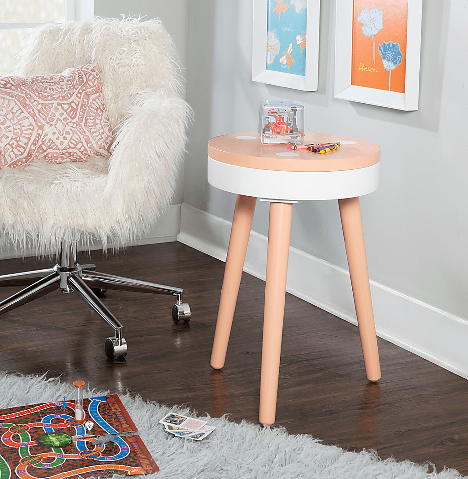 Kids Wafer Orange Accent Table - Image 2