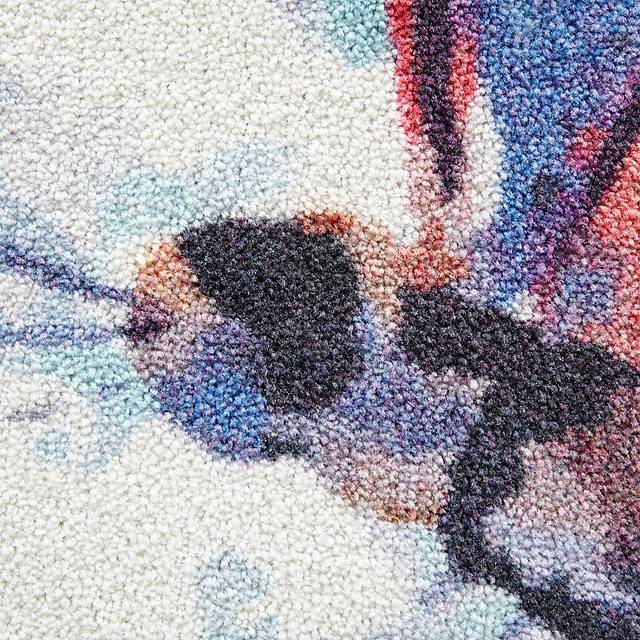 Kids Watercolor Flutter Purple 3' x 5' Rug - Thumbnail - Image 4