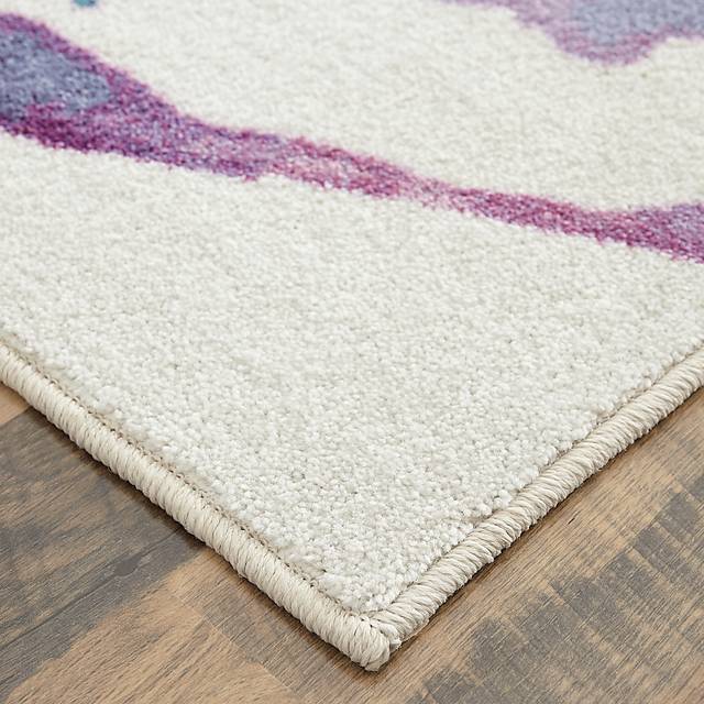 Kids Watercolor Flutter Purple 5' x 8' Rug - Thumbnail - Image 5