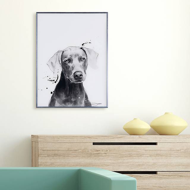 Kids Weimaraner Pup Black Wall Art - Thumbnail - Image 5