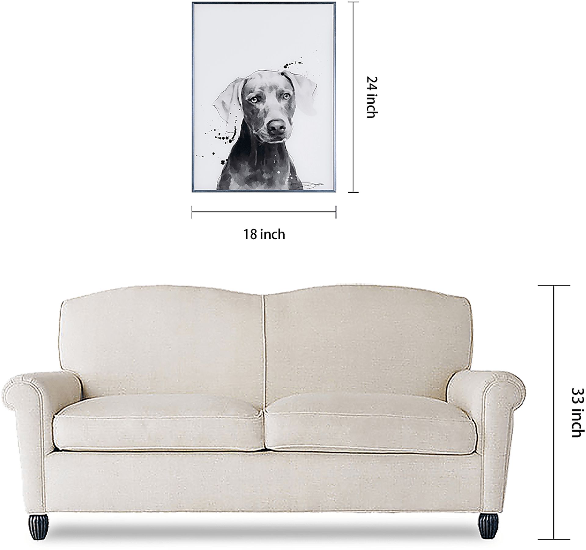Kids Weimaraner Pup Black Wall Art - Image 9