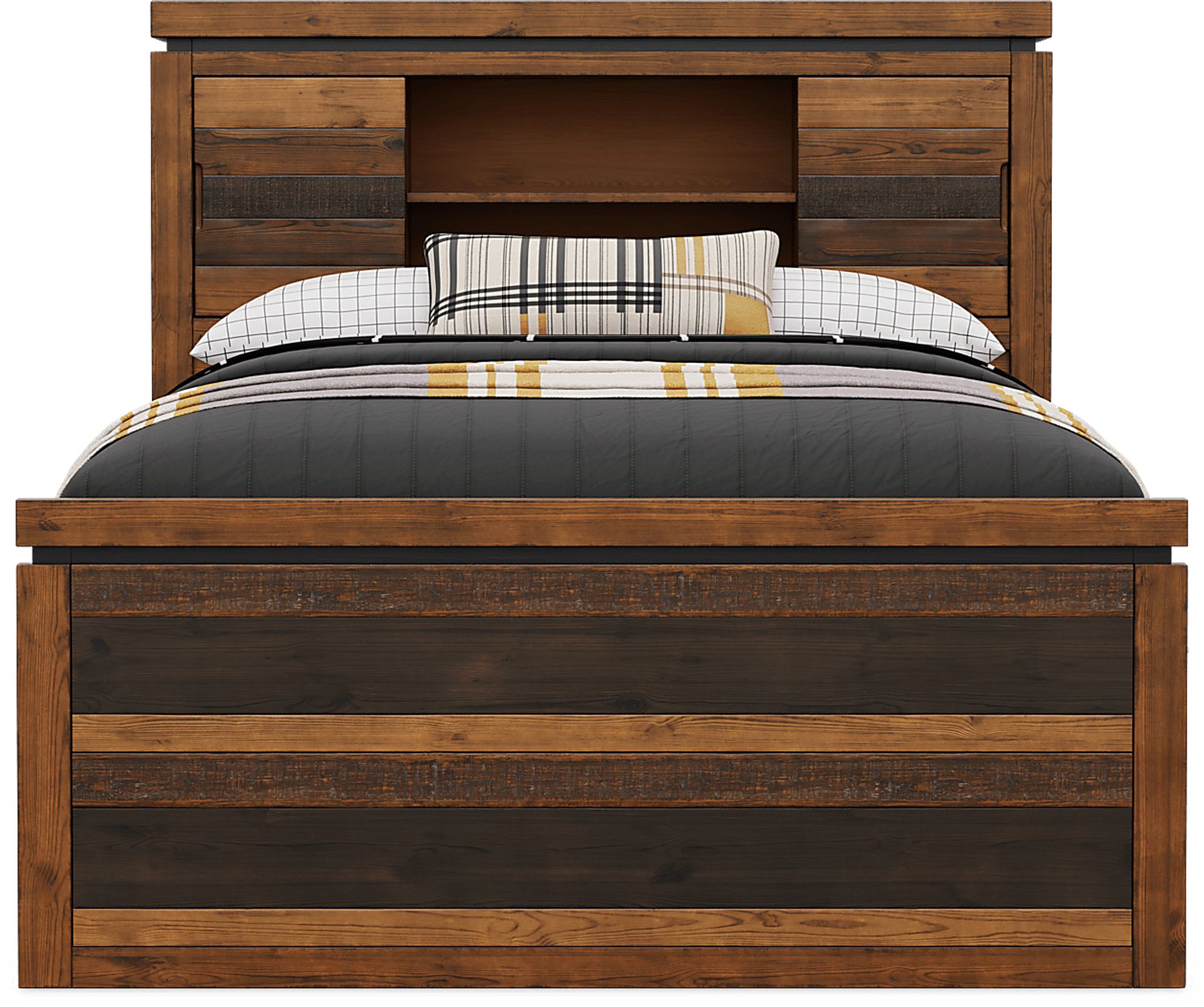 Kids Westover Hills Jr. Brown Full Bookcase Bed with 2 Storage Side Rails - Image 2