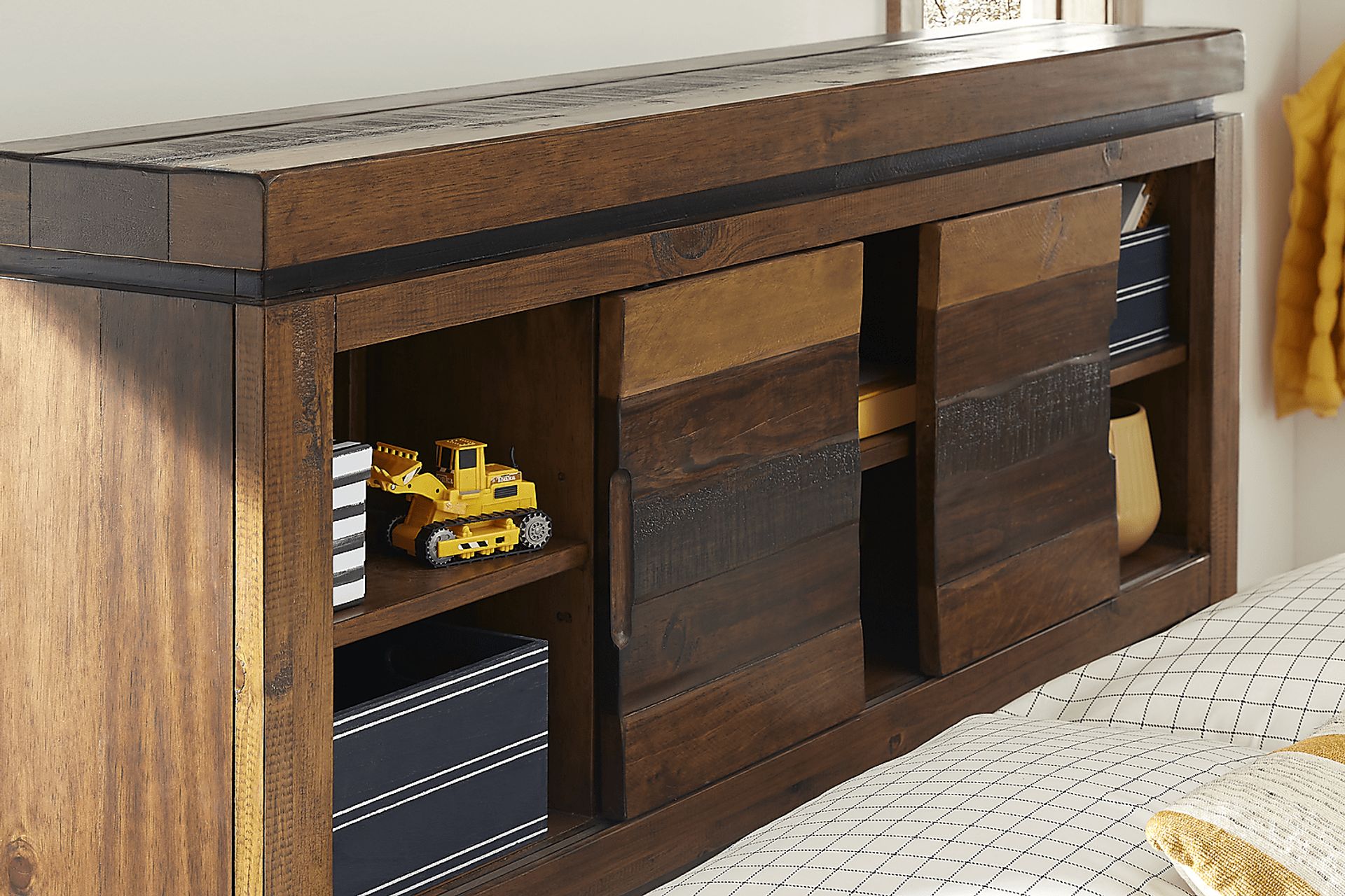 Kids Westover Hills Jr. Brown Full Bookcase Bed with 2 Storage Side Rails - Image 2