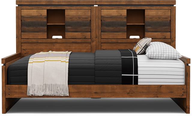Kids Westover Hills Jr. Brown Full Bookcase Wall Bed - Thumbnail - Image 2
