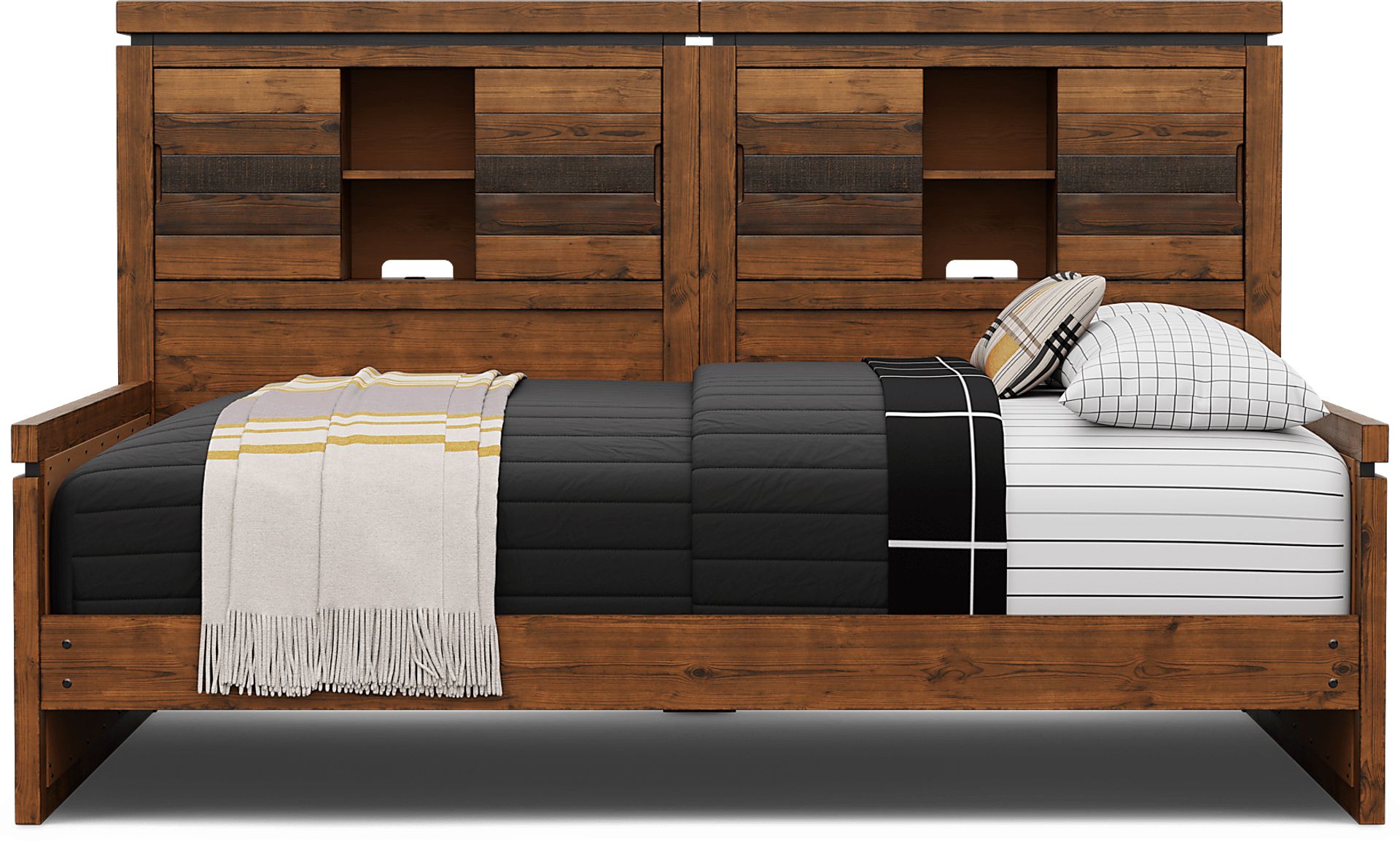 Kids Westover Hills Jr. Brown Full Bookcase Wall Bed - Image 2