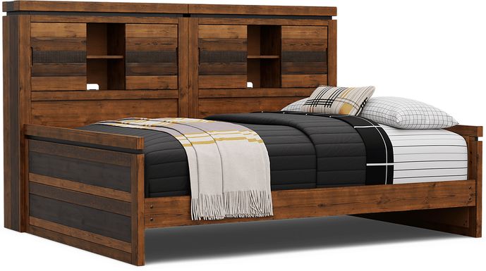 Kids Westover Hills Jr Brown Full Bookcase Wall Bed