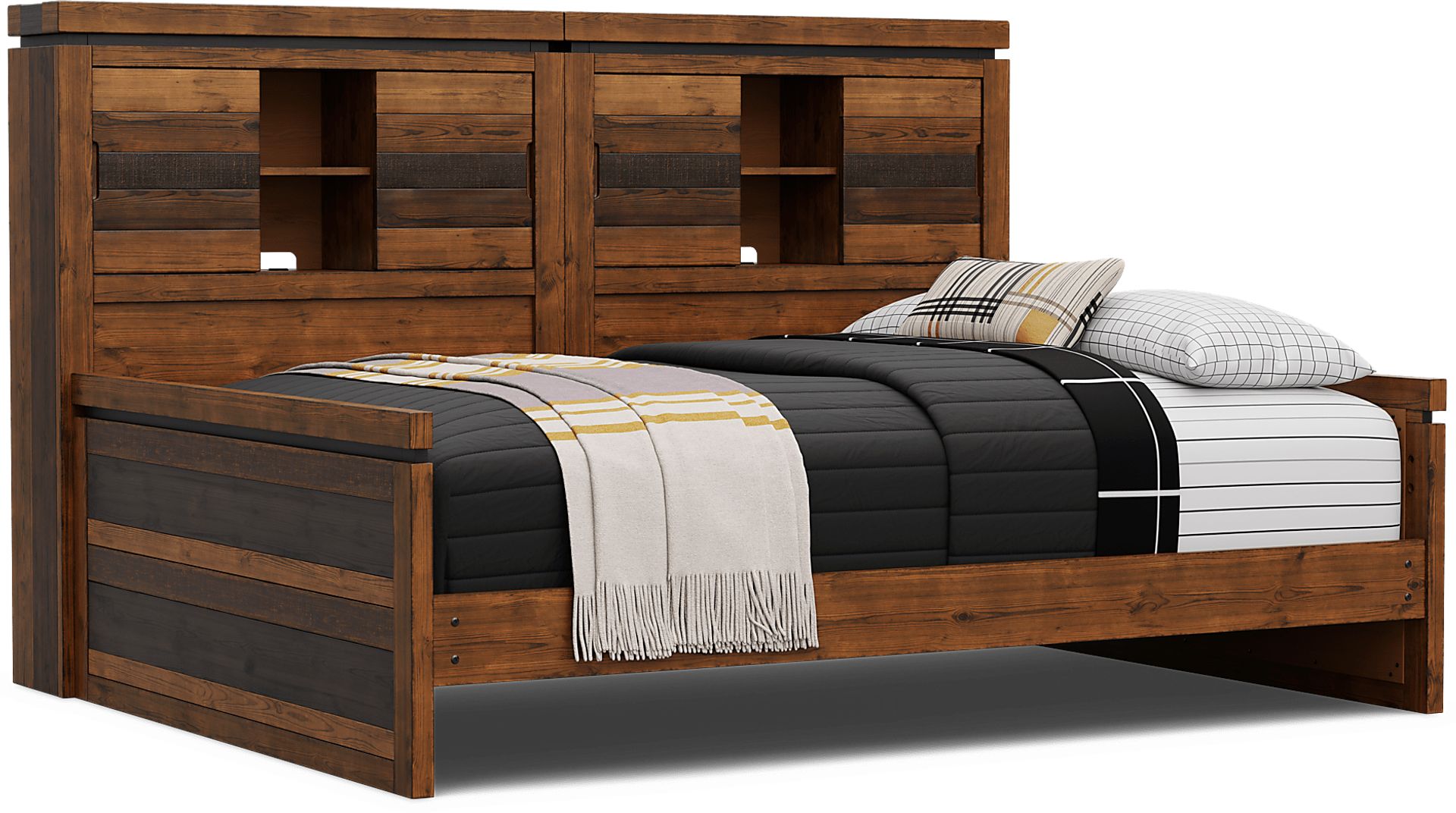 Kids Westover Hills Jr. Brown Full Bookcase Wall Bed - Image 1