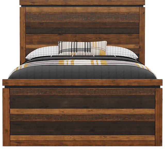 Kids Westover Hills Jr. Brown Full Panel Bed with 2 Storage Side Rails - Thumbnail - Image 2