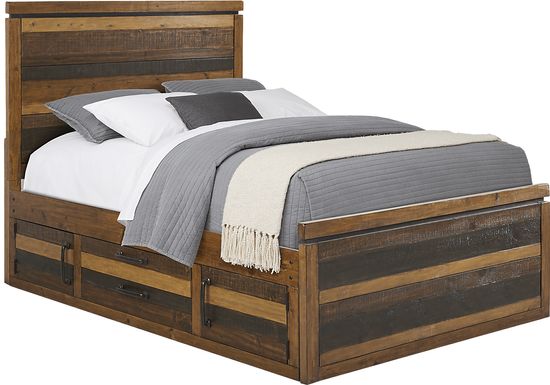Kids Westover Hills Jr. Reclaimed Brown 3 Pc Full Panel Bed with 2 Storage Side Rails