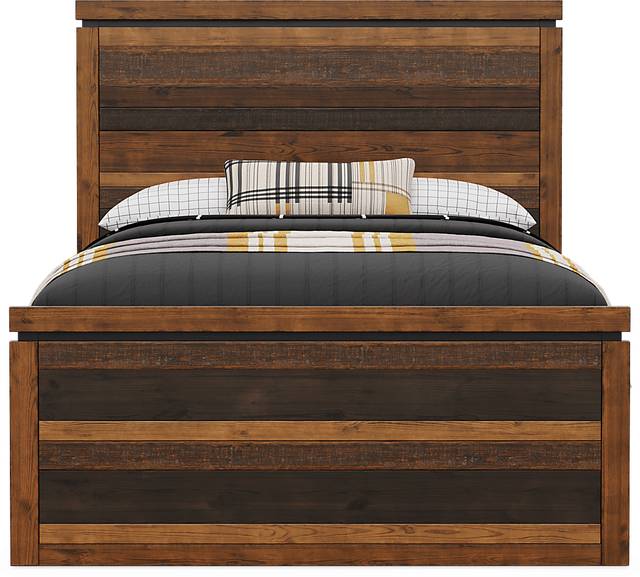Kids Westover Hills Jr. Brown Full Panel Bed with Storage Side Rail - Thumbnail - Image 2