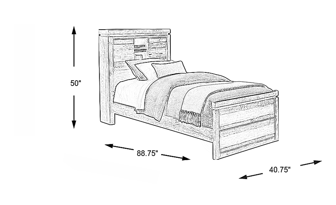 Kids Westover Hills Jr. Brown Twin Bookcase Bed