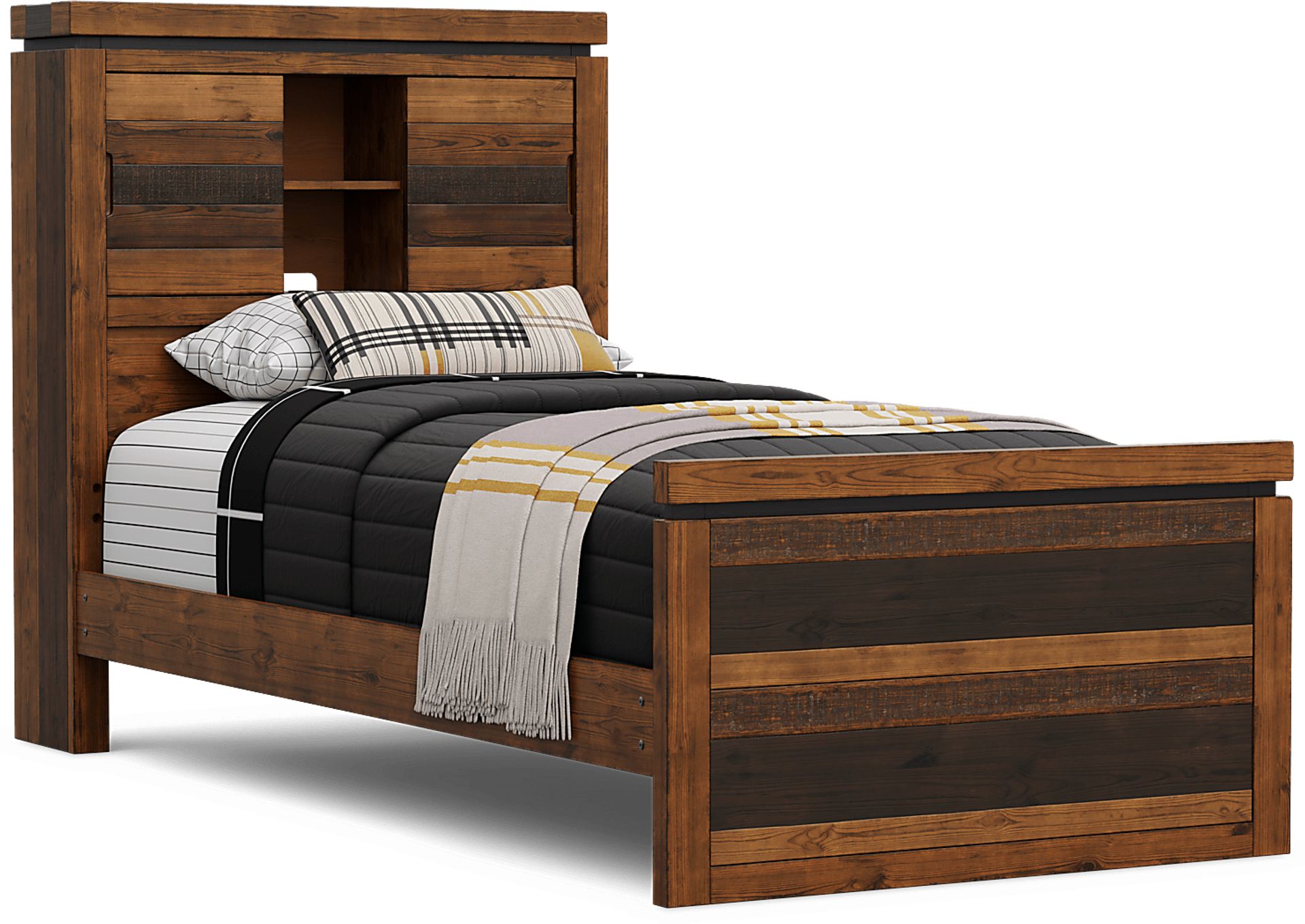 Kids Westover Hills Jr. Brown Twin Bookcase Bed - Image 1