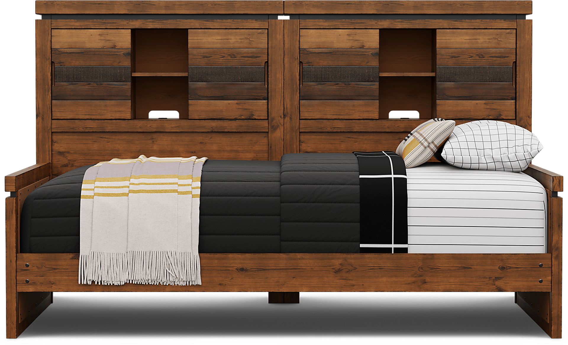 Kids Westover Hills Jr. Brown Twin Bookcase Wall Bed - Image 2