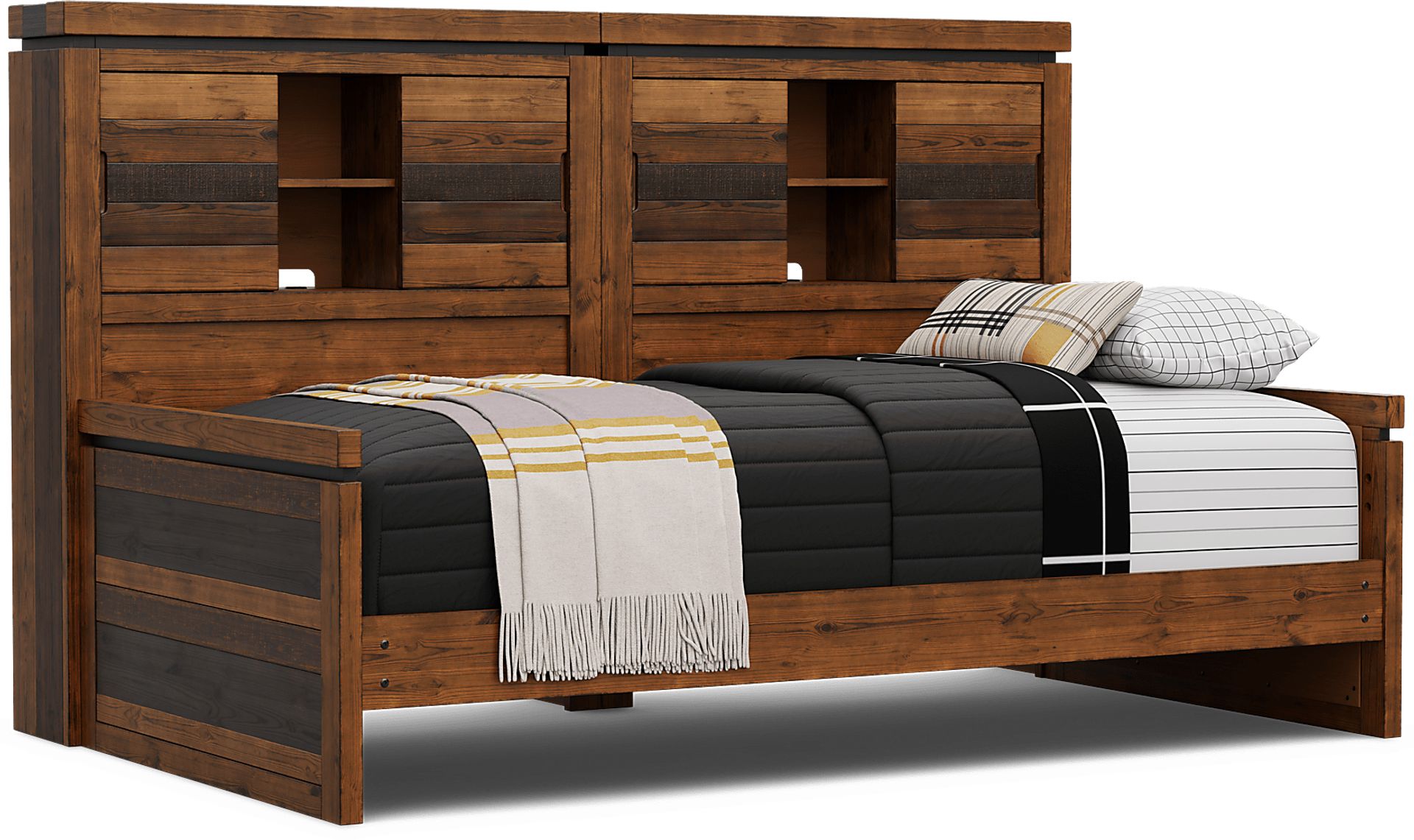 Kids Westover Hills Jr. Brown Twin Bookcase Wall Bed - Image 1