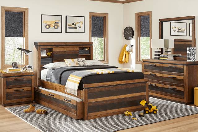 Kids Westover Hills Jr. Reclaimed Brown 5 Pc Full Bookcase Bedroom - Thumbnail - Image 1