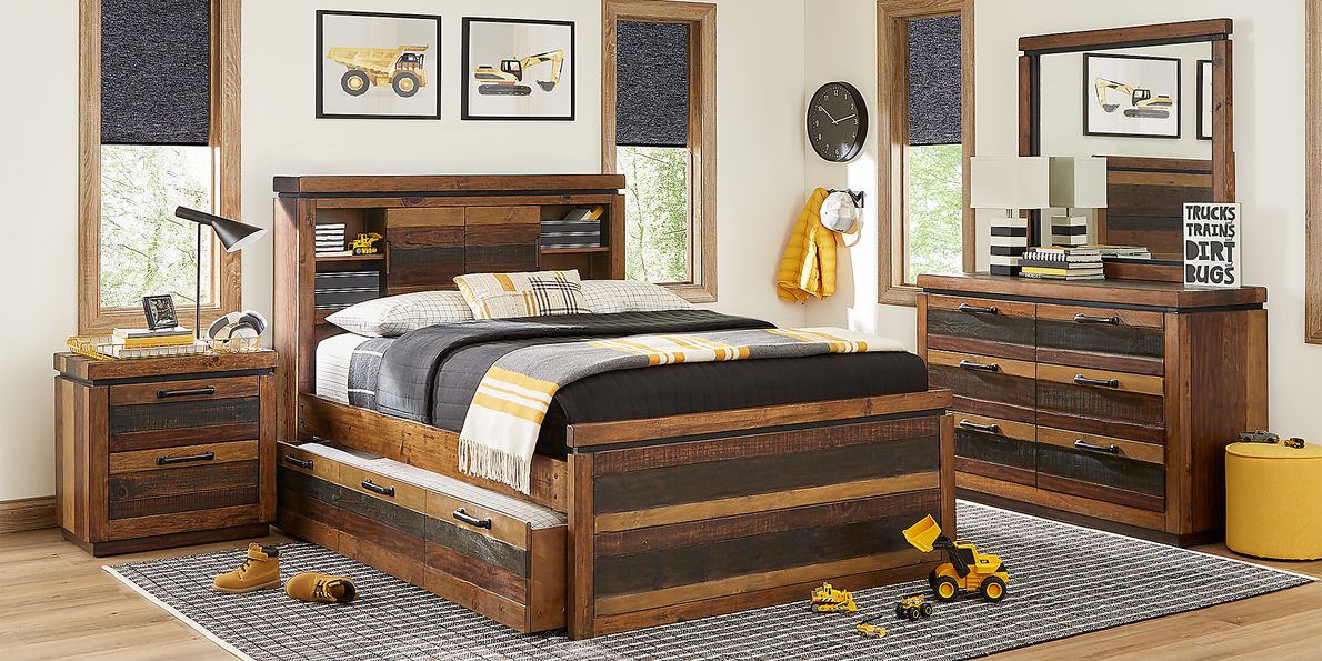 Kids Westover Hills Jr. Reclaimed Brown 3 Pc Full Bookcase Bed