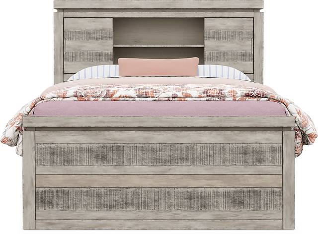 Kids Westover Hills Jr. Gray Full Bookcase Bed with 2 Storage Side Rails - Thumbnail - Image 2
