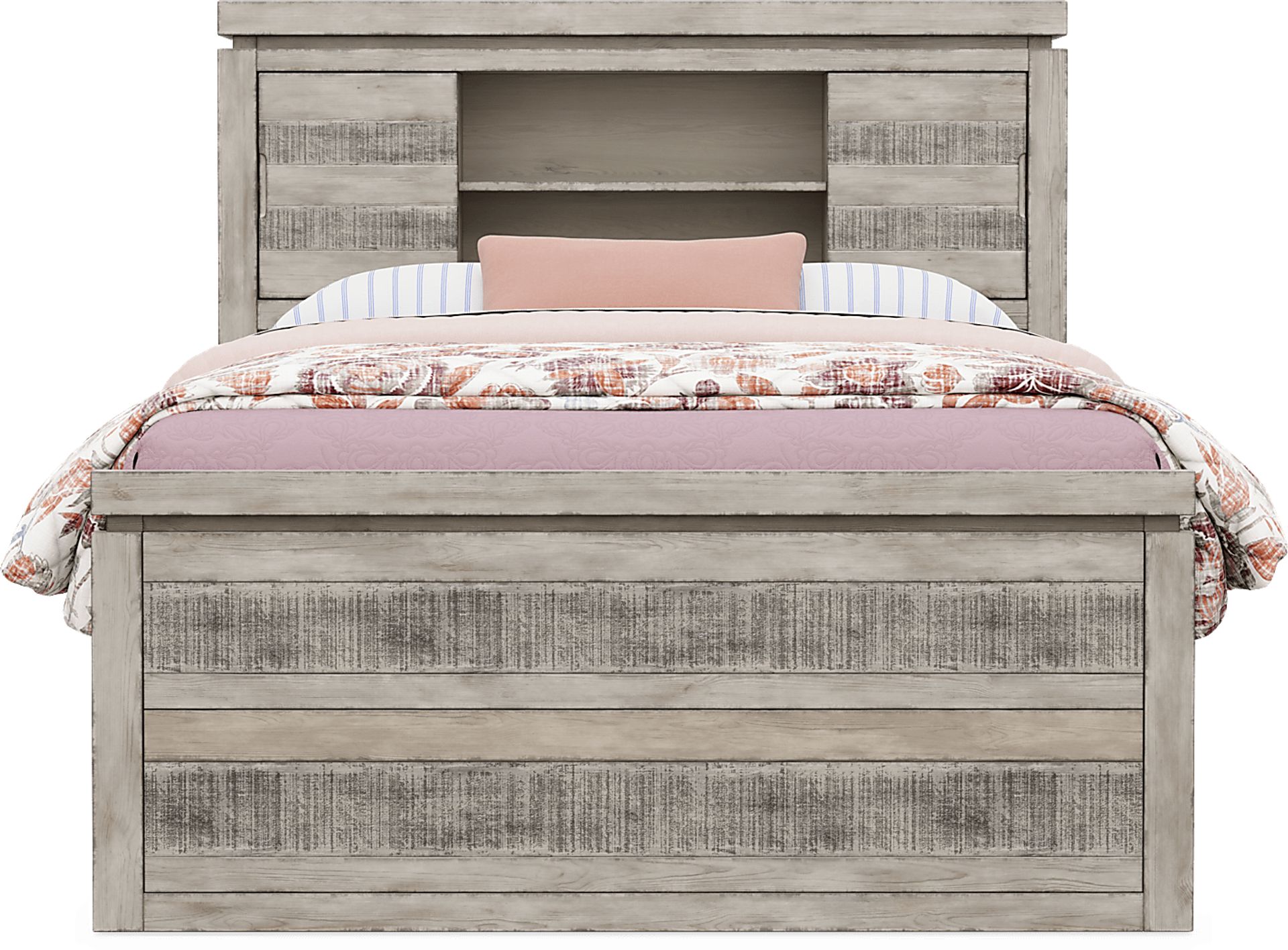 Kids Westover Hills Jr. Gray Full Bookcase Bed with Storage Side Rail - Image 2