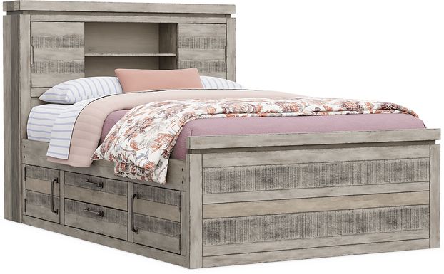 Kids Westover Hills Jr Gray Full Bookcase Bed with Storage Side Rail