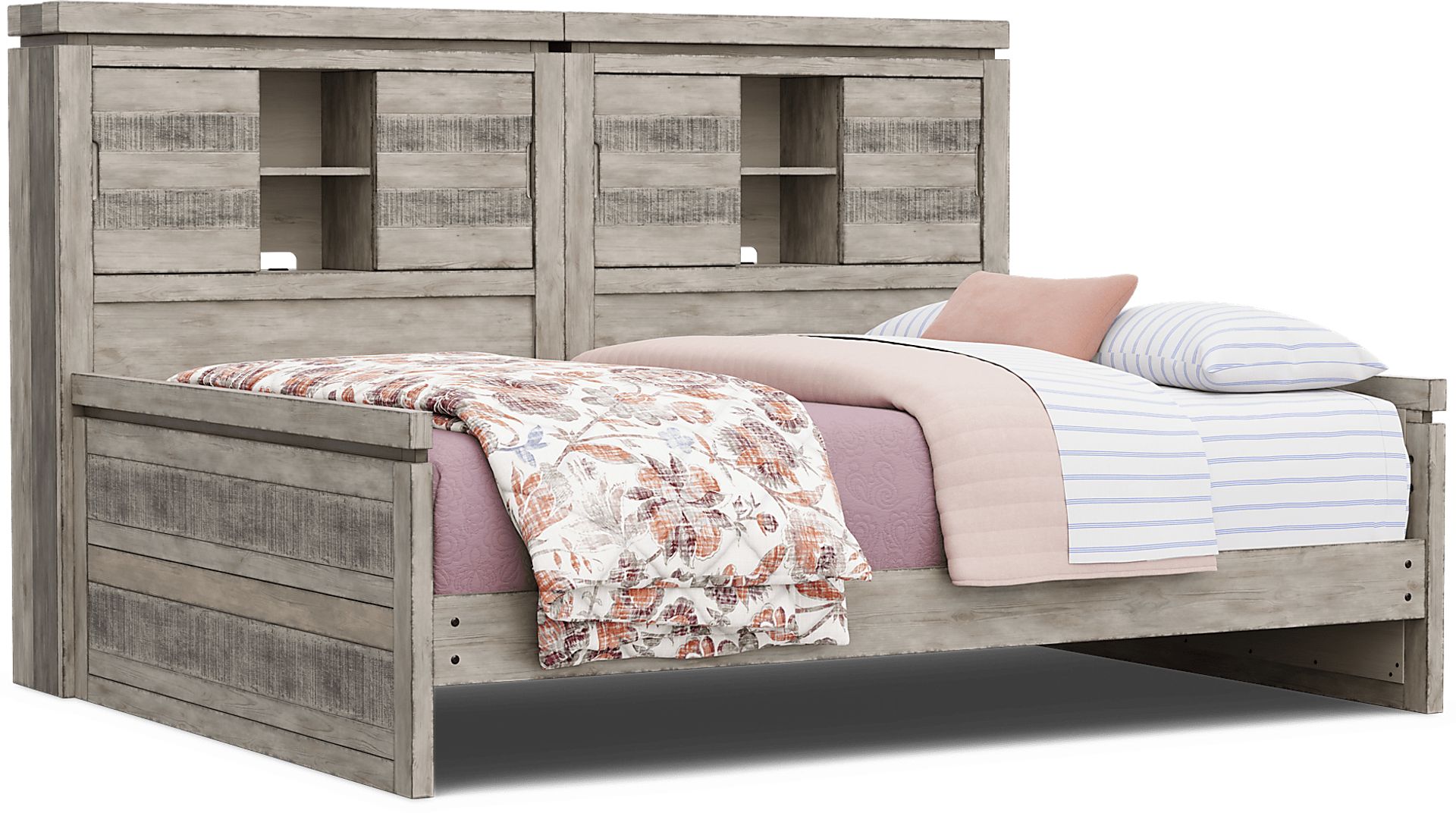 Kids Westover Hills Jr. Gray Full Bookcase Wall Bed - Image 1