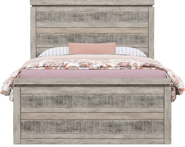 Kids Westover Hills Jr. Gray Full Panel Bed with Storage Storage Side Rail - Thumbnail - Image 2