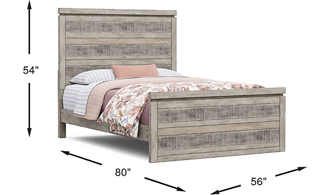 Kids Westover Hills Jr Gray Full Panel Bed