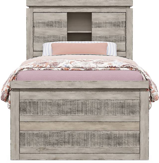 Kids Westover Hills Jr. Gray Twin Bookcase Bed with 2 Storage Side Rails - Thumbnail - Image 2